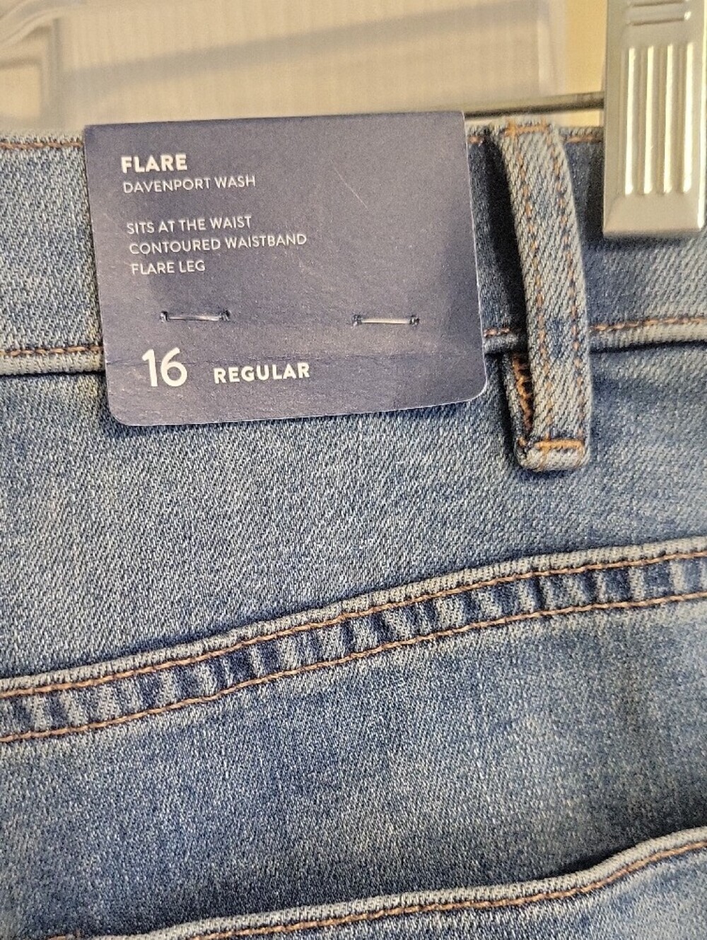 J.Jill Sz16 Light Blue Hi-Rise Flare-Leg Women's Jeans with Front Patch Pockets - Picture 4 of 5
